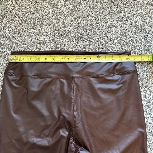Aerie Offline Real Lux dark brown faux leather hi-rise leggings size XXL NWT - Picture 11 of 12